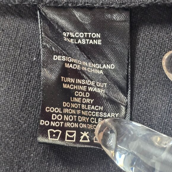 Mens Black Canvas Tailcoat Gothic Victorian Style Jacket Brass Button, Large - Picture 5 of 8